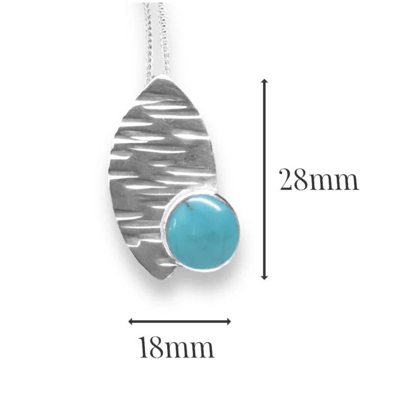 Sterling silver and 8mm Turquoise pendant